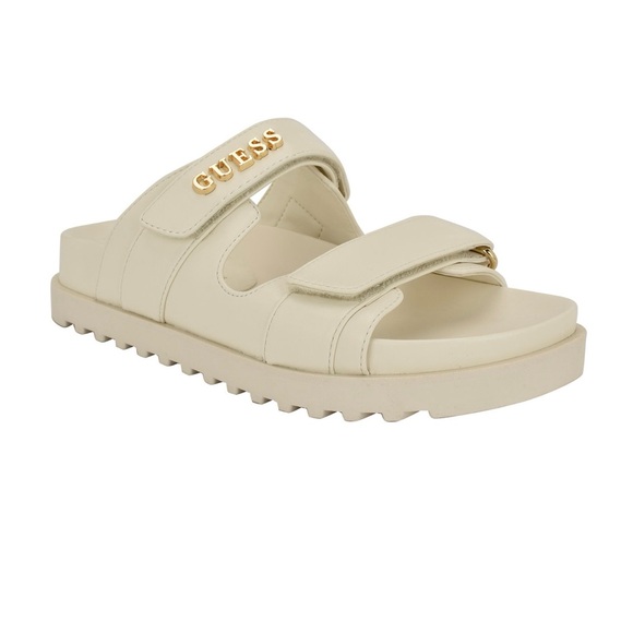 GUESS Cream and Gold Strap Sandals - Picture 1 of 1